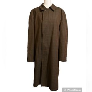 Vintage London Fog Clipper Mill Plaid Lined Trench Coat